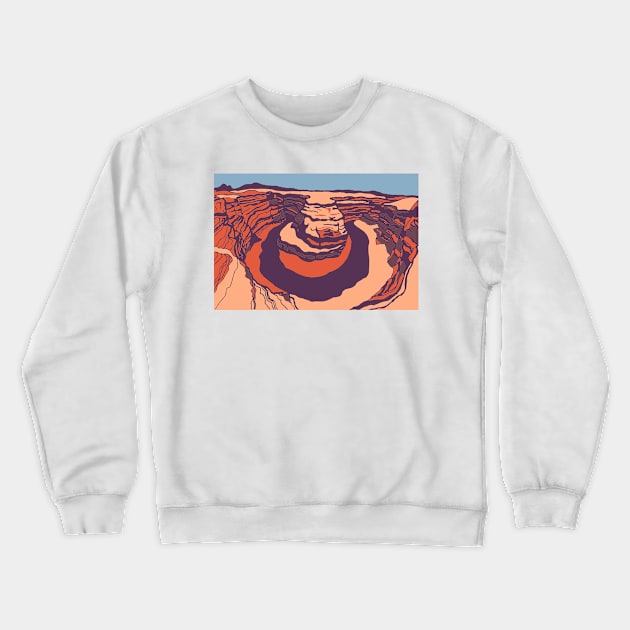 Horseshoe bend in desert shades Crewneck Sweatshirt by theaspenridge